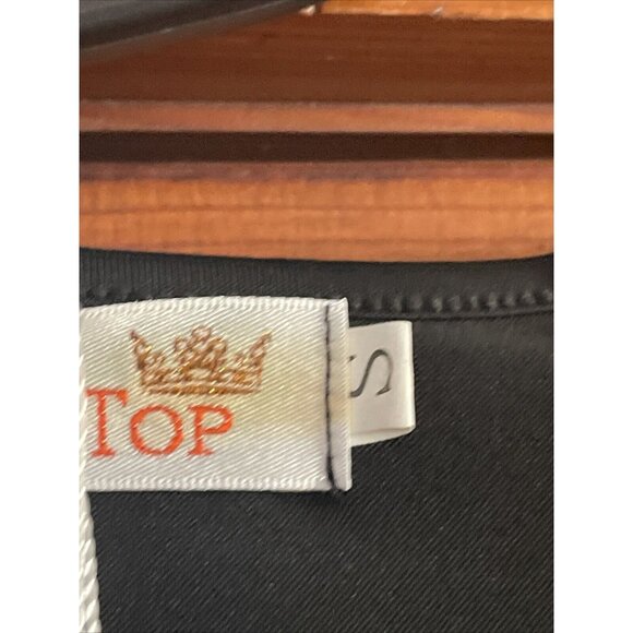 Moking Top Womens Christmas Dress Small Santa Long S Black Blue Reindeer NYC - Picture 9 of 12